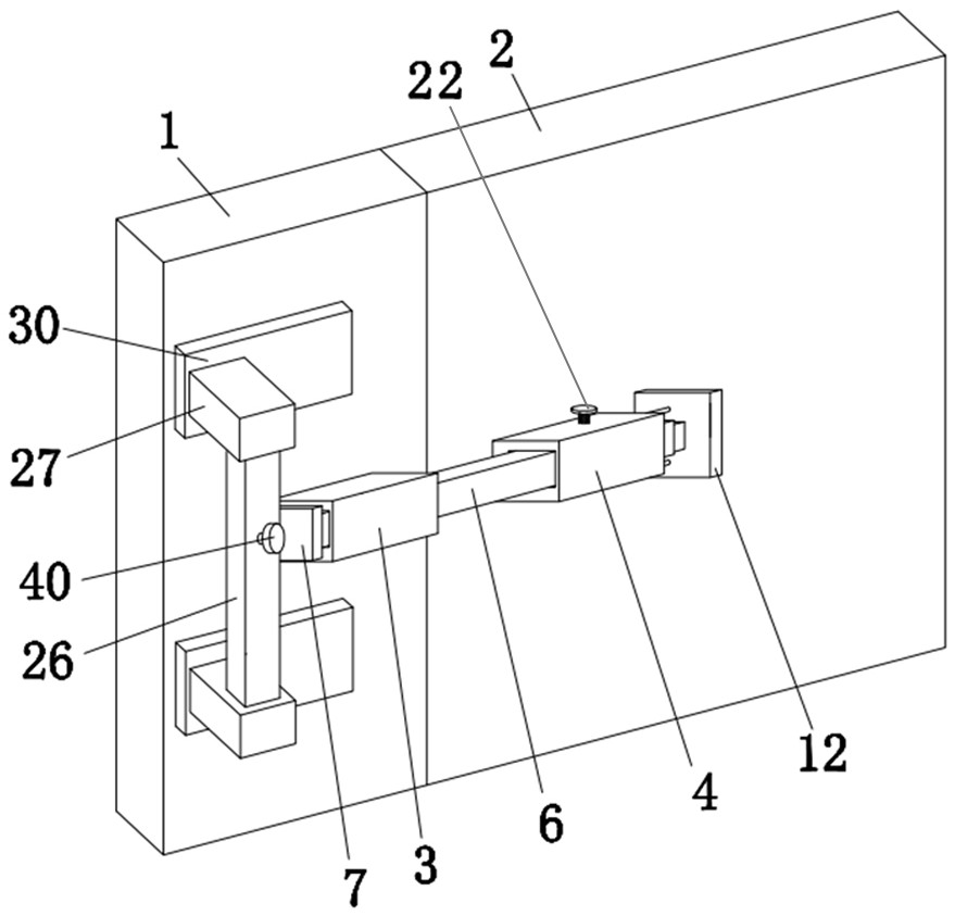 Connecting structure at joint of wall aluminum formwork and wood formwork and construction method of connecting structure