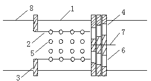 Hole plate mixed spiral flow pipeline energy dissipating device