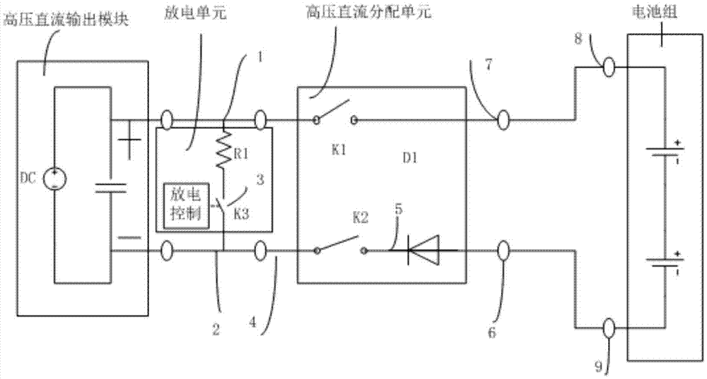 Discharge circuit for preventing voltages of batteries from flowing backwards and control method