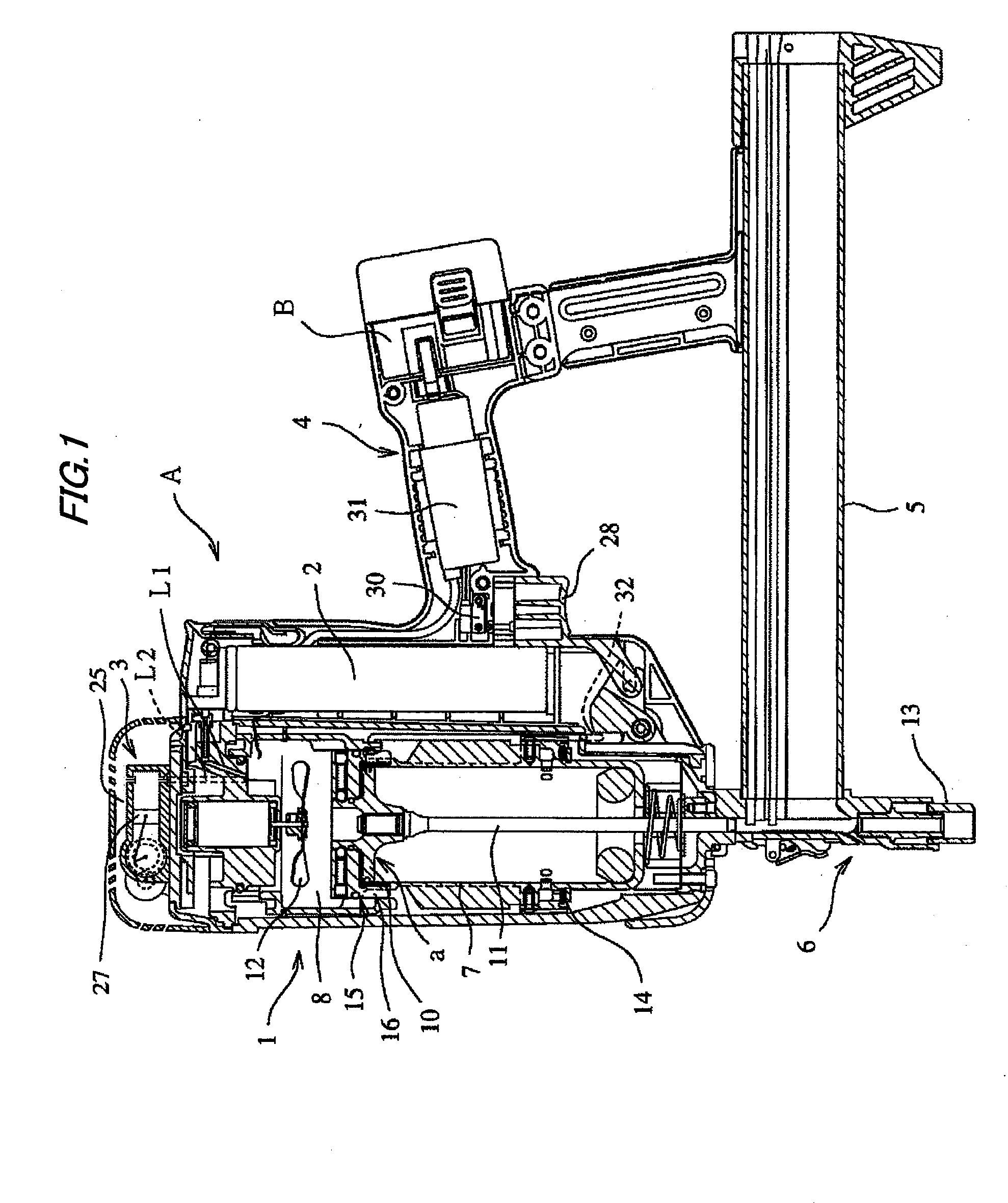 Driving Piston Maintaining Structure in Gas Nailer