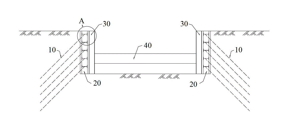 Foundation pit enclosure structure capable of realizing supporting while excavating and foundation pit excavating method