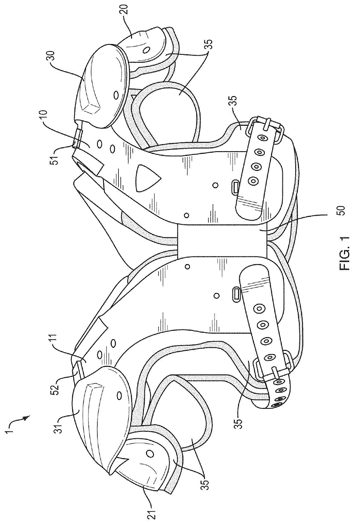 Sports shoulder pads with hybrid foam body pad