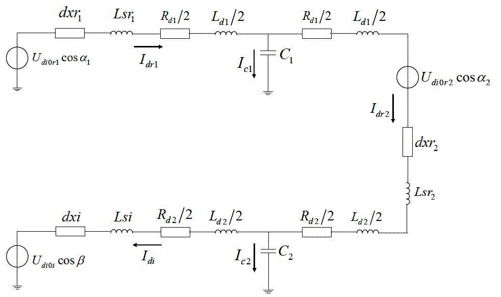 Electromechanical transient model for cascade connection type multi-terminal direct current power transmission system and inter-station coordination method