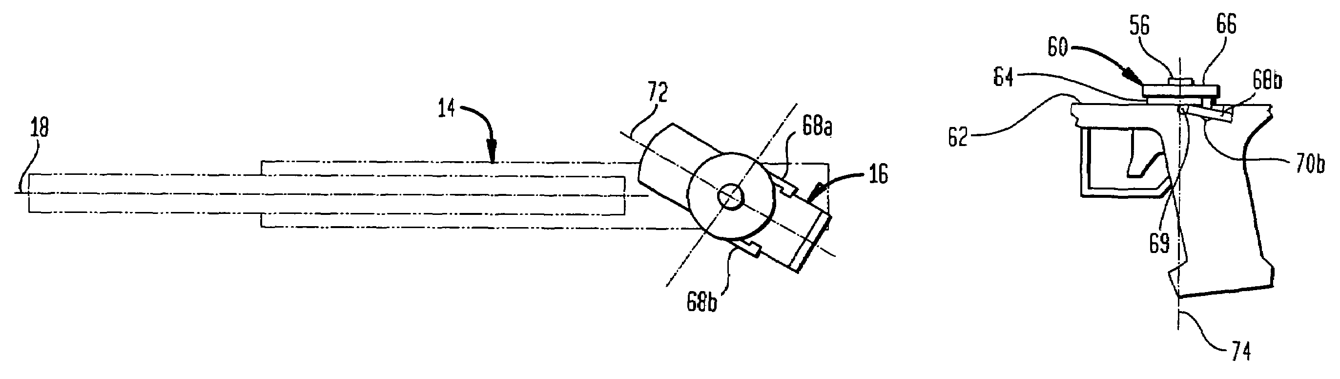 Rotating hand grip trigger assembly for small arms