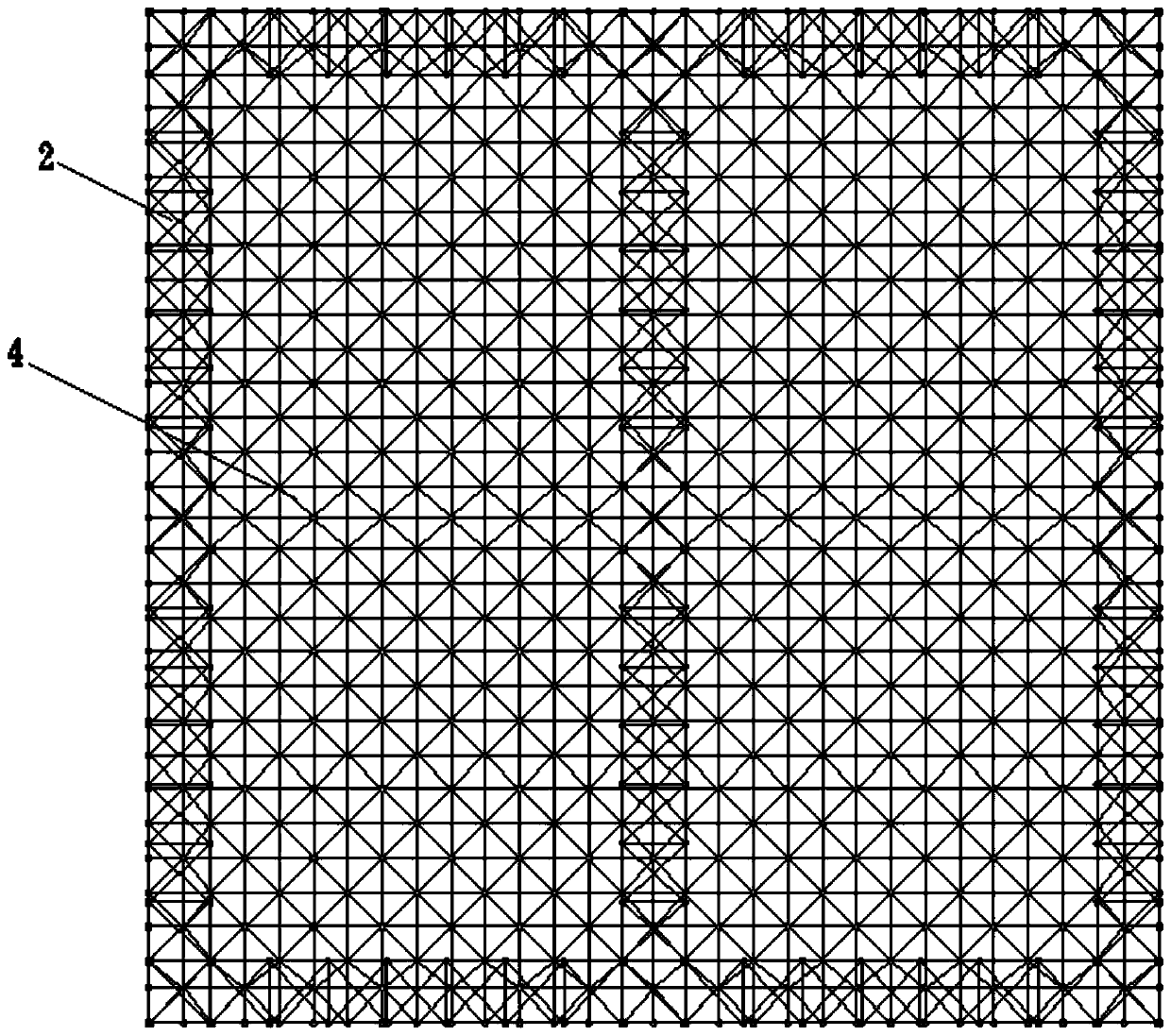 Elevated stereoscopic cold storage based on grid structure