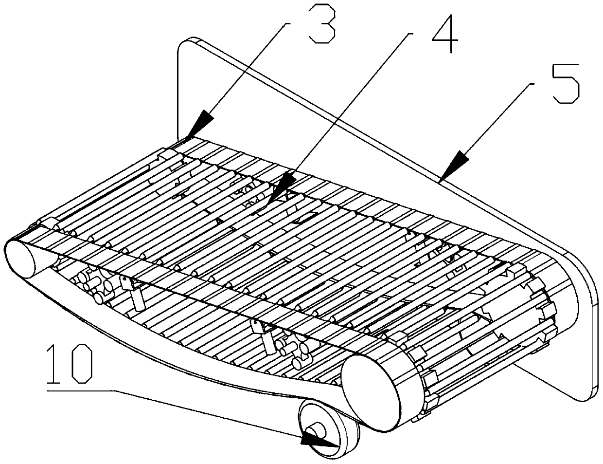 Shaking conveyor belt for potato harvester