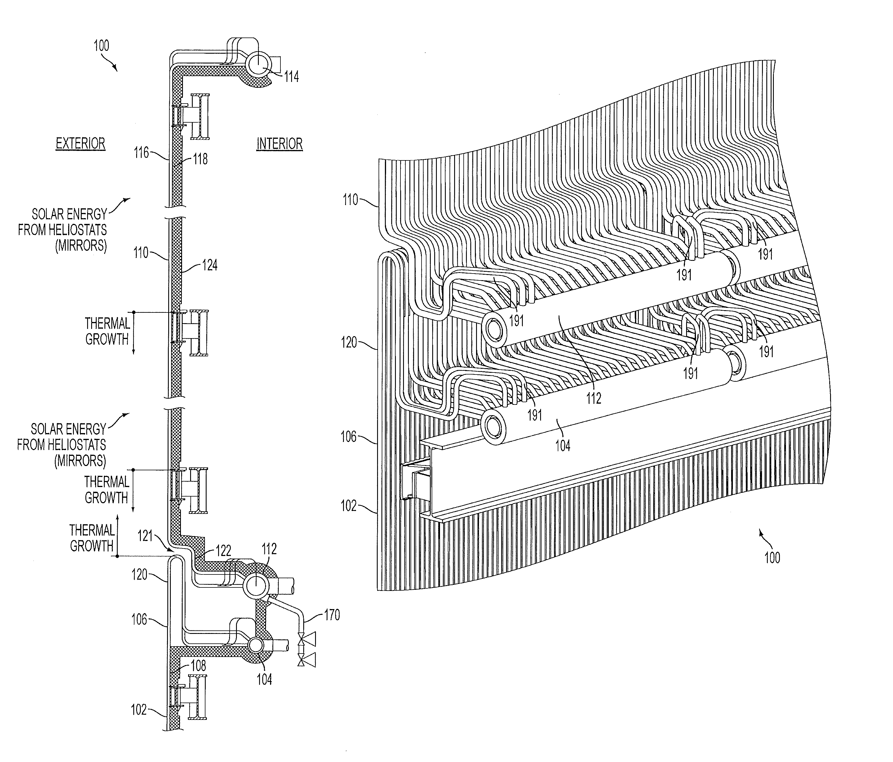 Arrangement of tubing in solar boiler panels