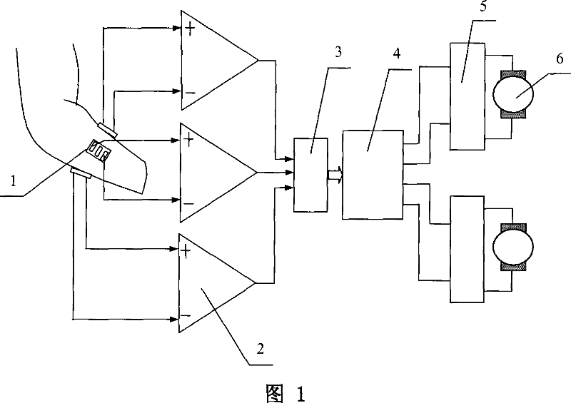 Real time control device and control method by two-degrees-of freedom myoelectricity artificial hand