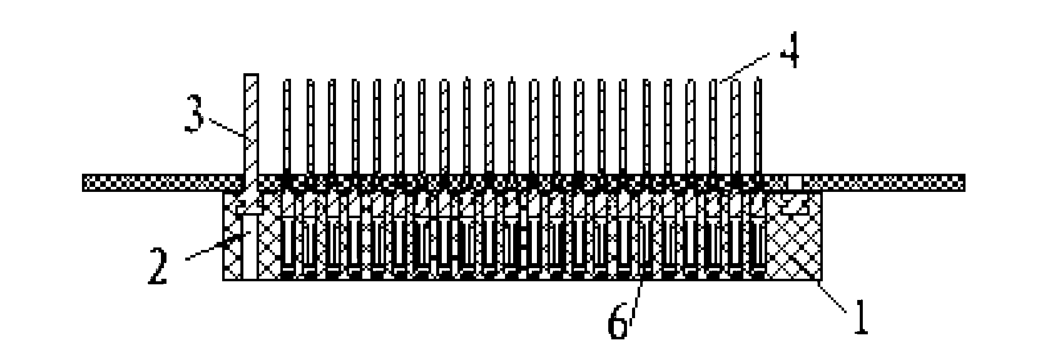 Printed circuit board press-in connection-type rectangular connector