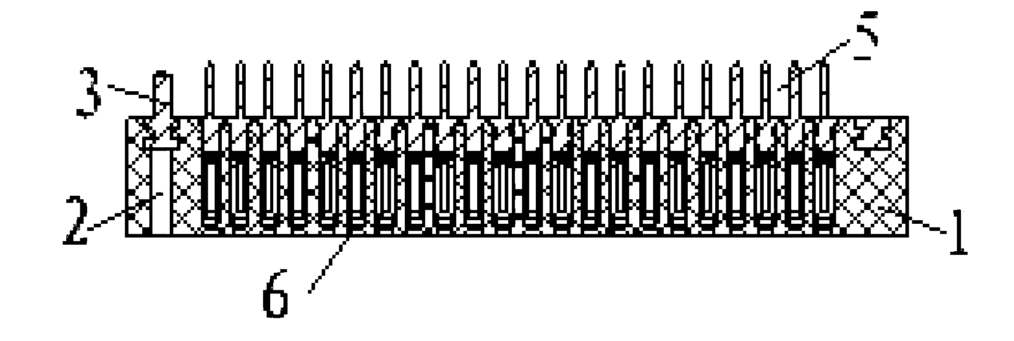 Printed circuit board press-in connection-type rectangular connector