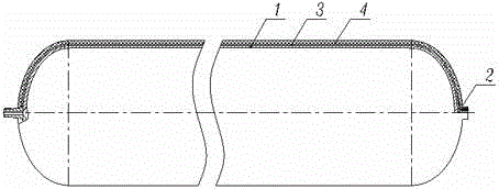 100 L carbon fiber wrapped aluminum-lined composite cylinder and manufacture method thereof