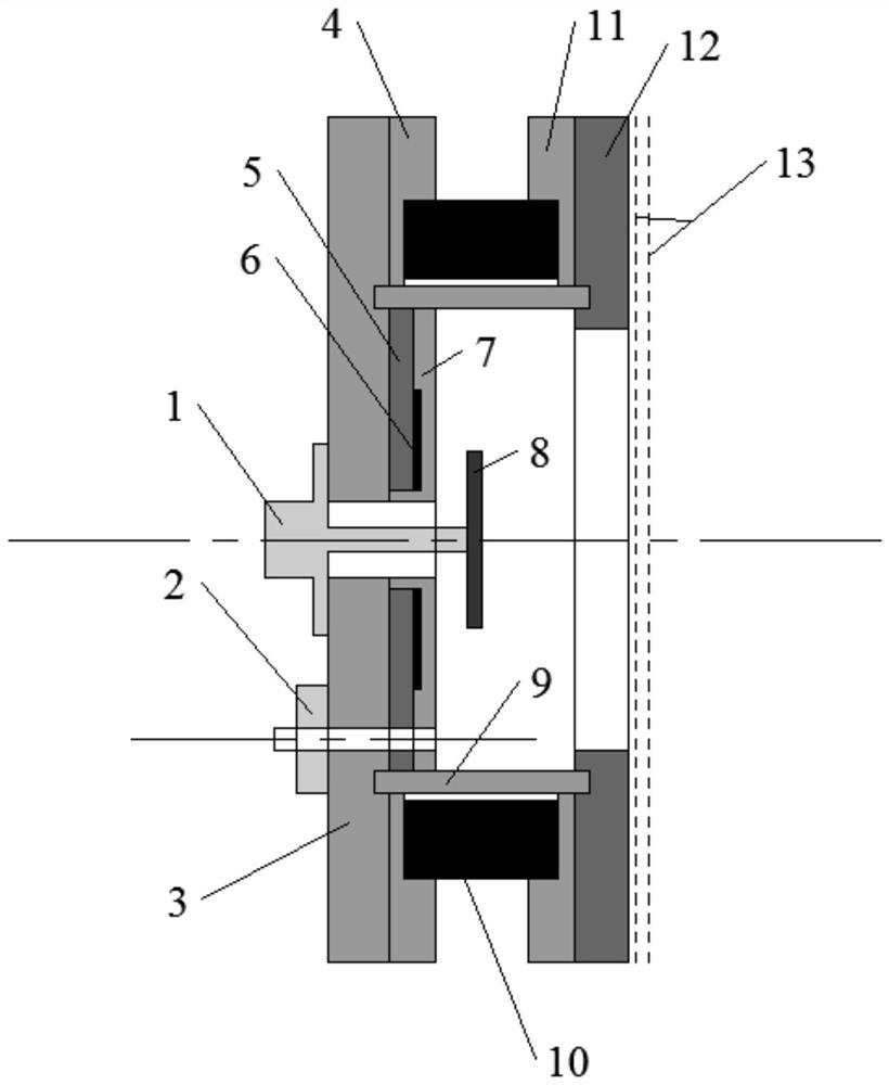 A circular plate antenna crossed magnetic field microwave electron cyclotron resonance ion thruster