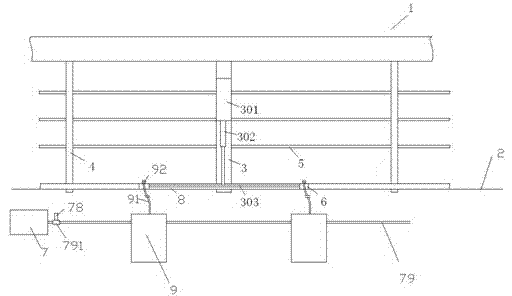 Municipal bridge guardrail cleaning device adopting pneumatic lifting and use method thereof