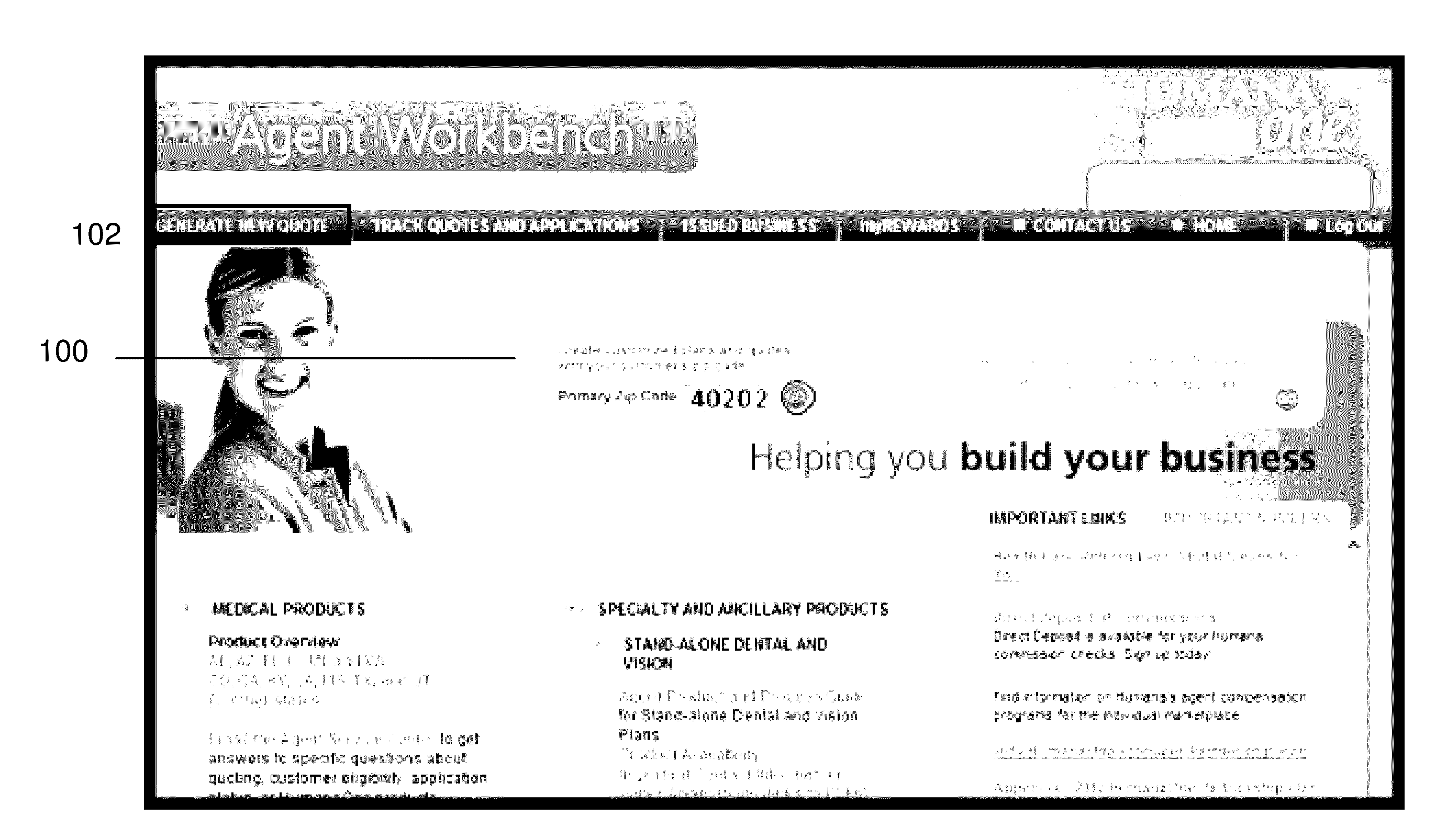 Integrated insurance product quote system and method