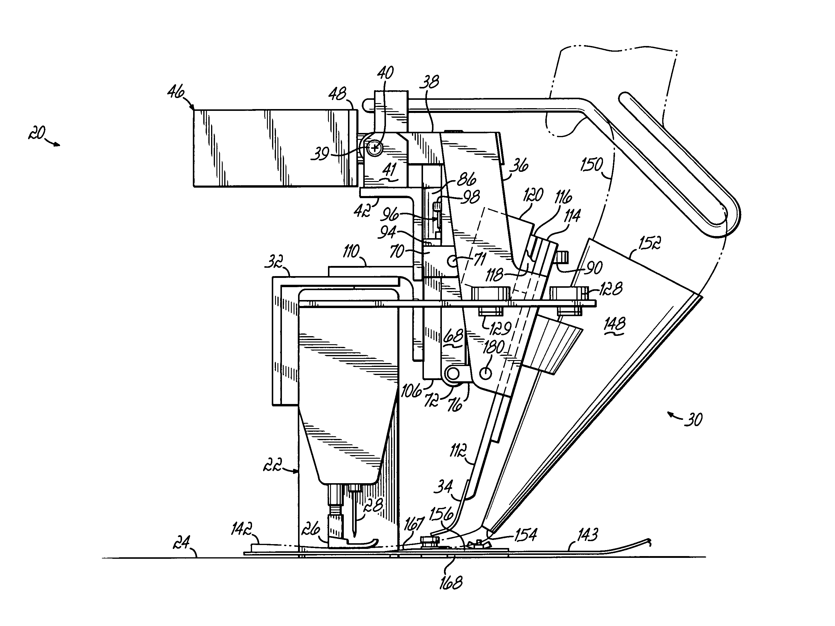 Programmable tucking attachment for a sewing machine and method