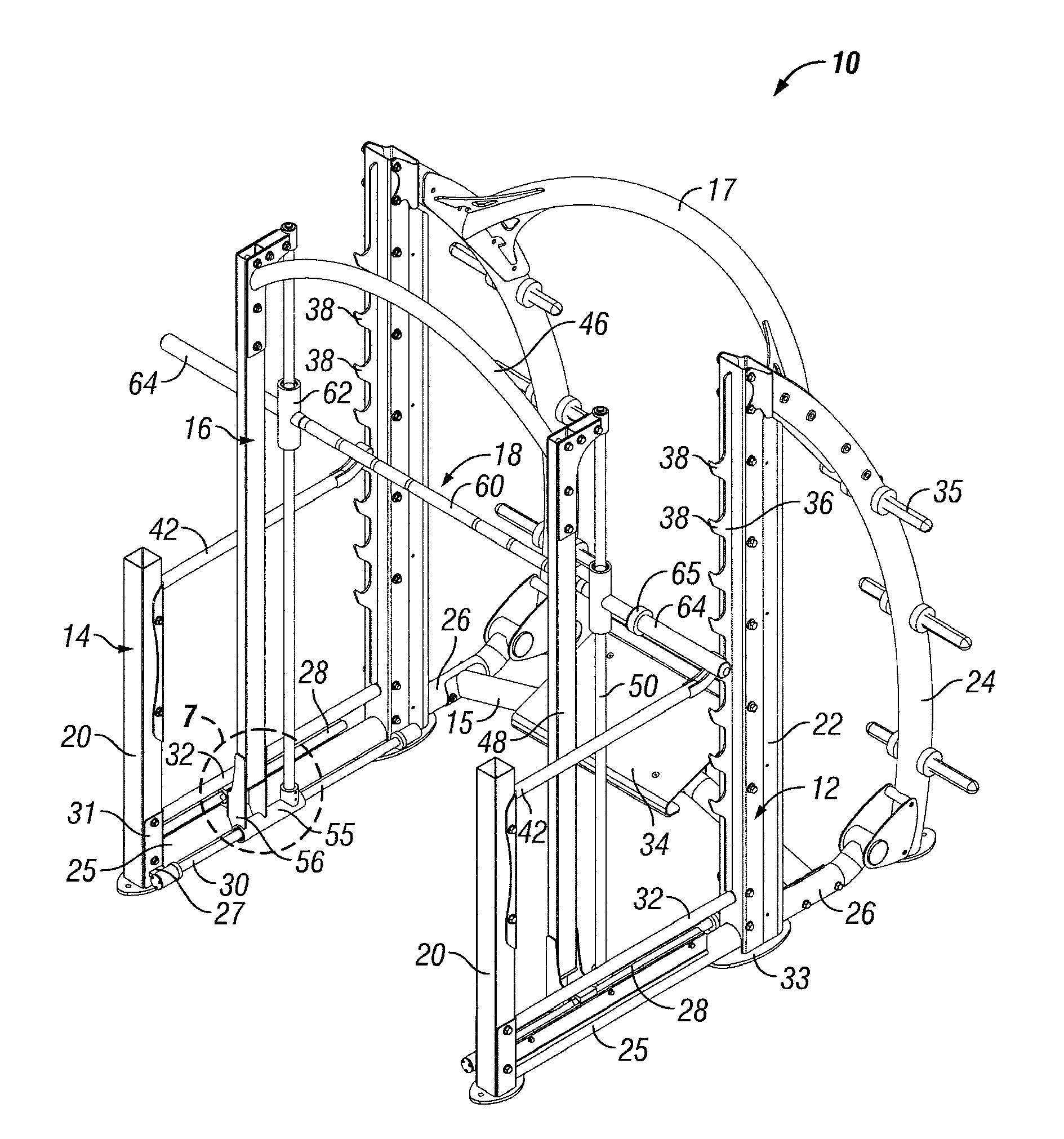 Dual action weightlifting machine