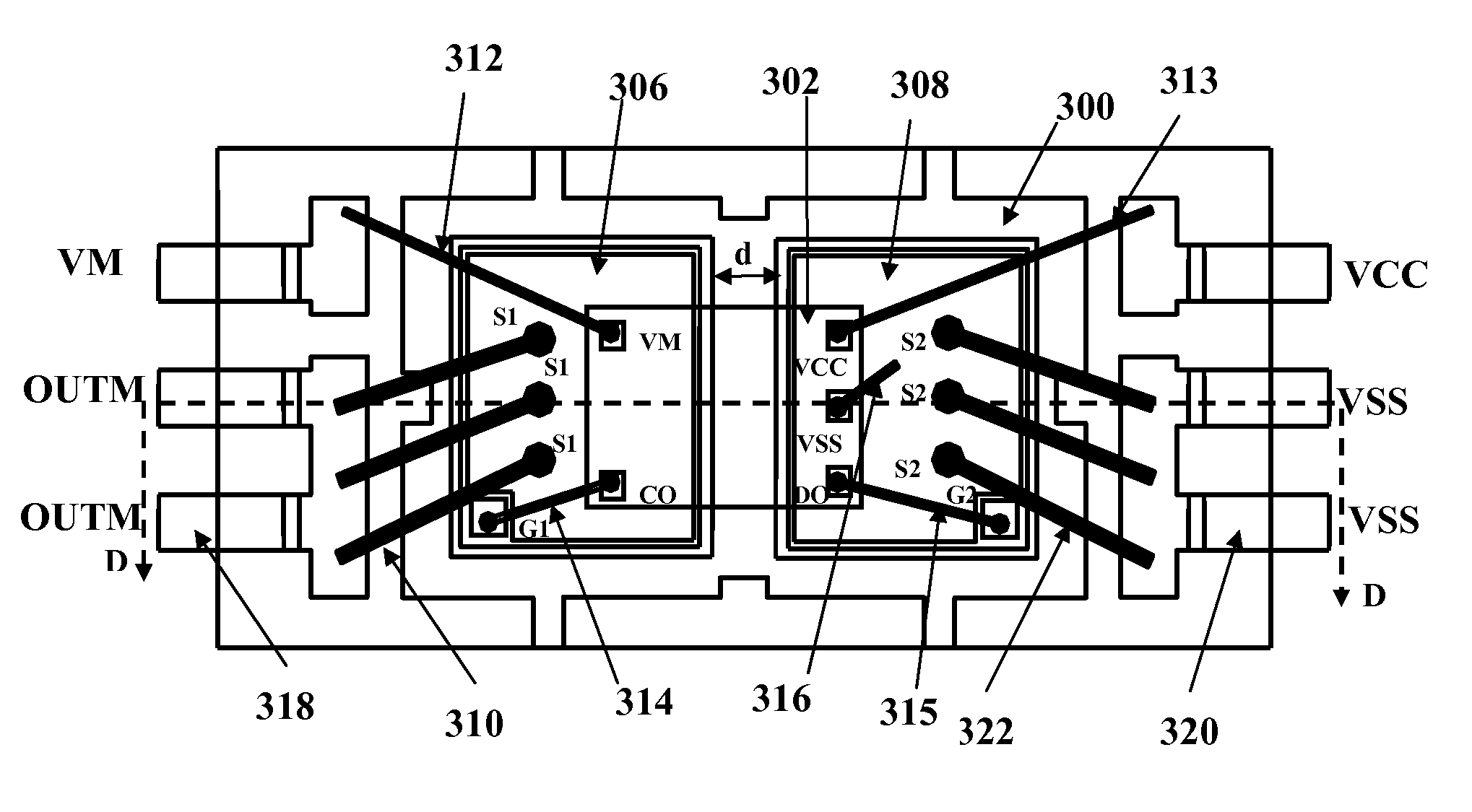 Stacked-die package for battery power management