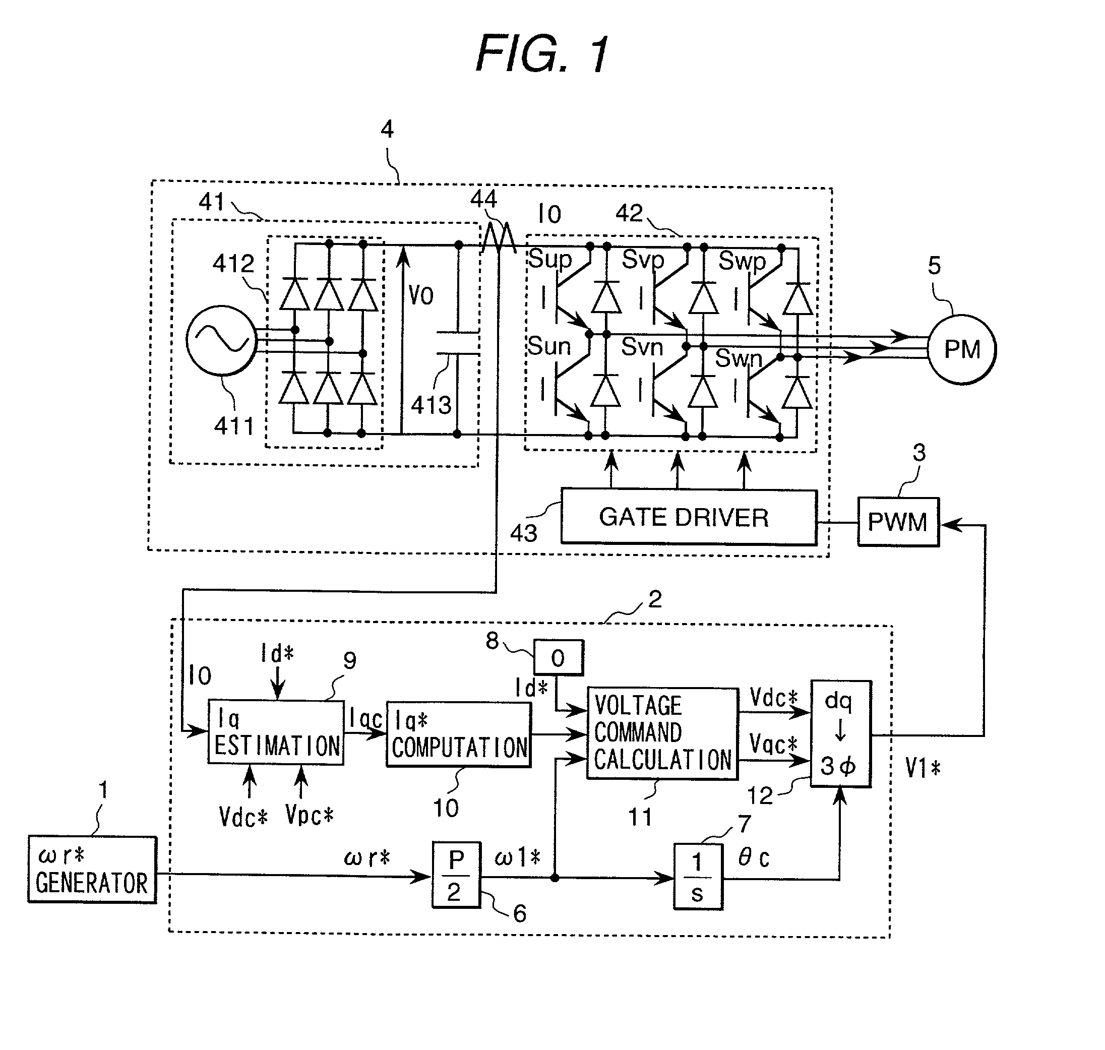 Sensorless control system for synchronous motor