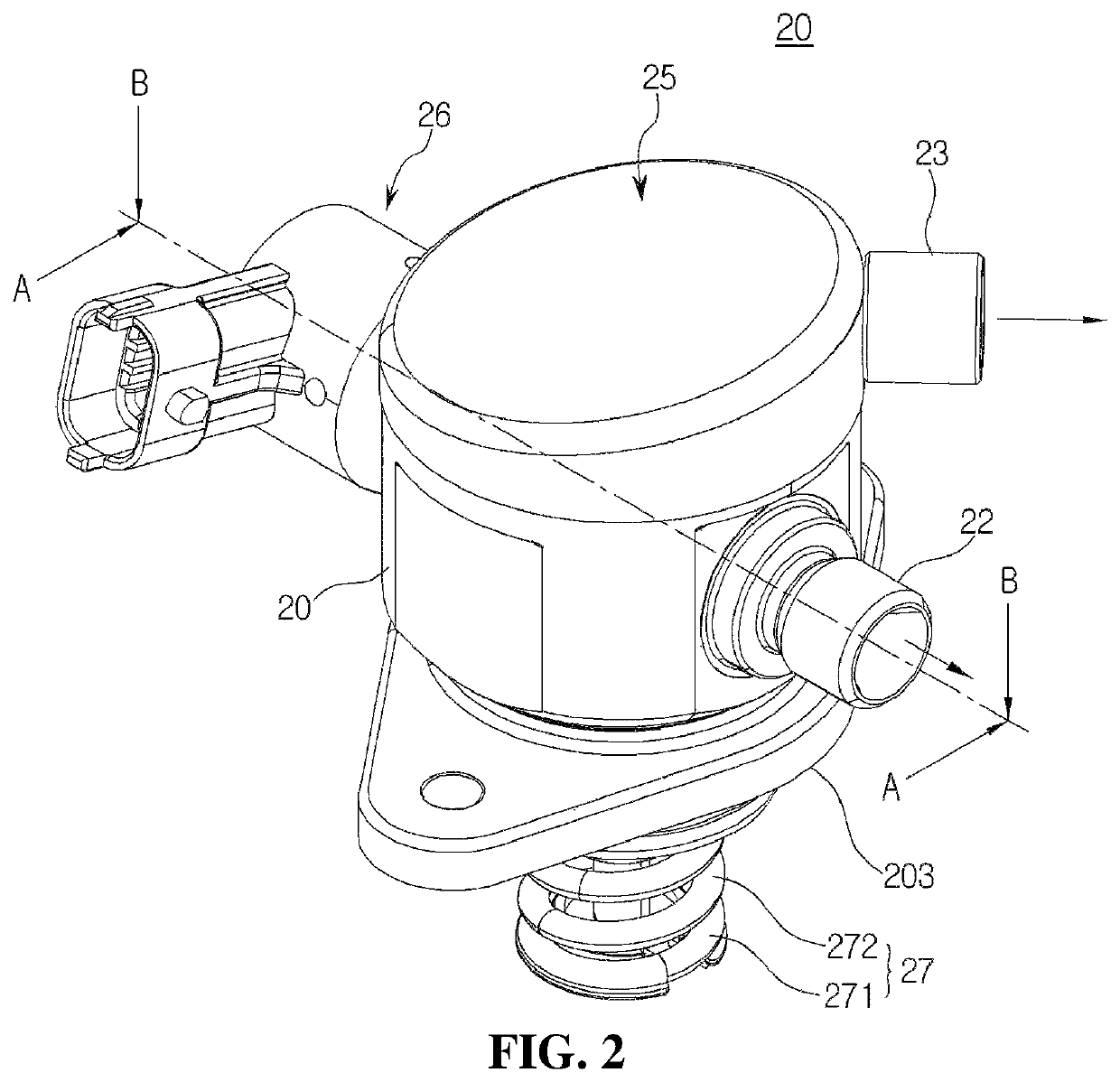 High pressure fuel pump and LPDI system with the same