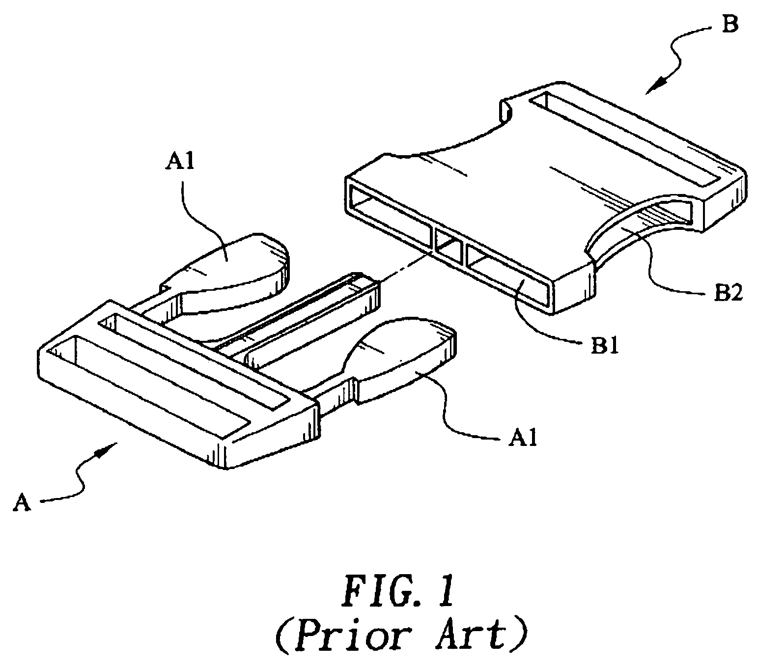 Side release buckle allowing locking from an angular position