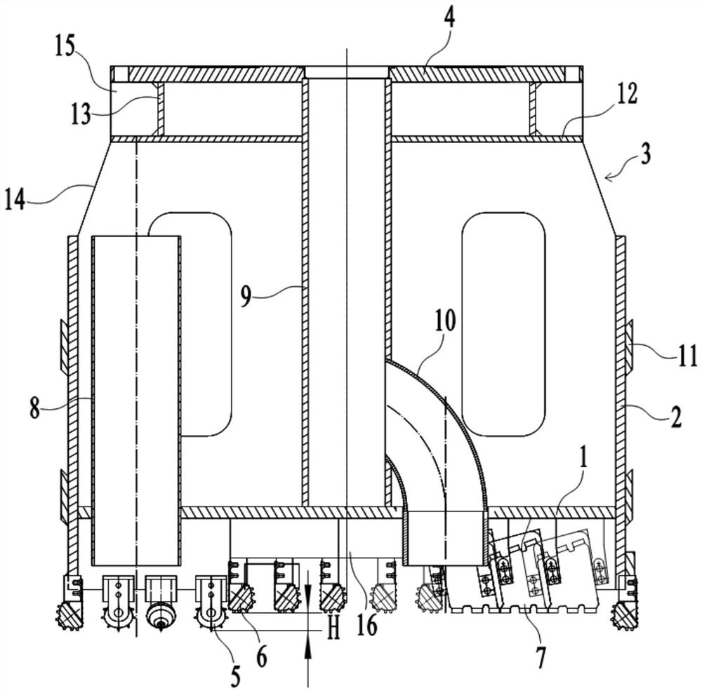 High-efficiency hard rock drill bit