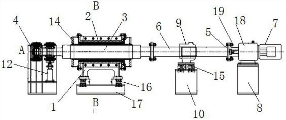 Detachable lath type water lubrication stern bearing performance test bench