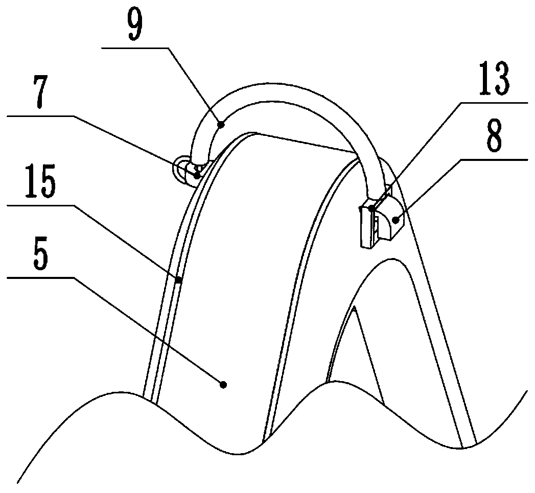 A height-adjustable triangular bus handle