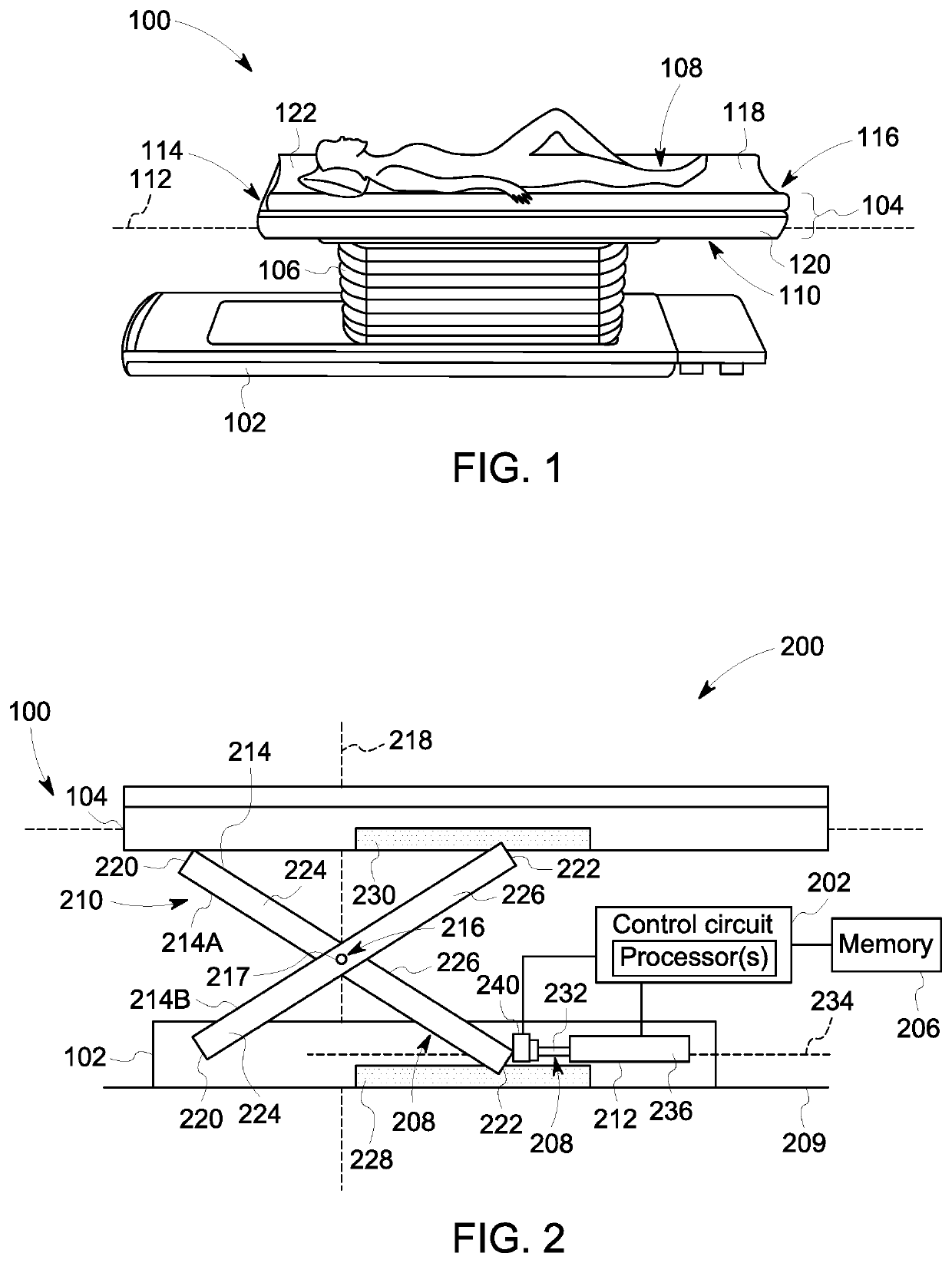 Patient table and patient weight measuring system