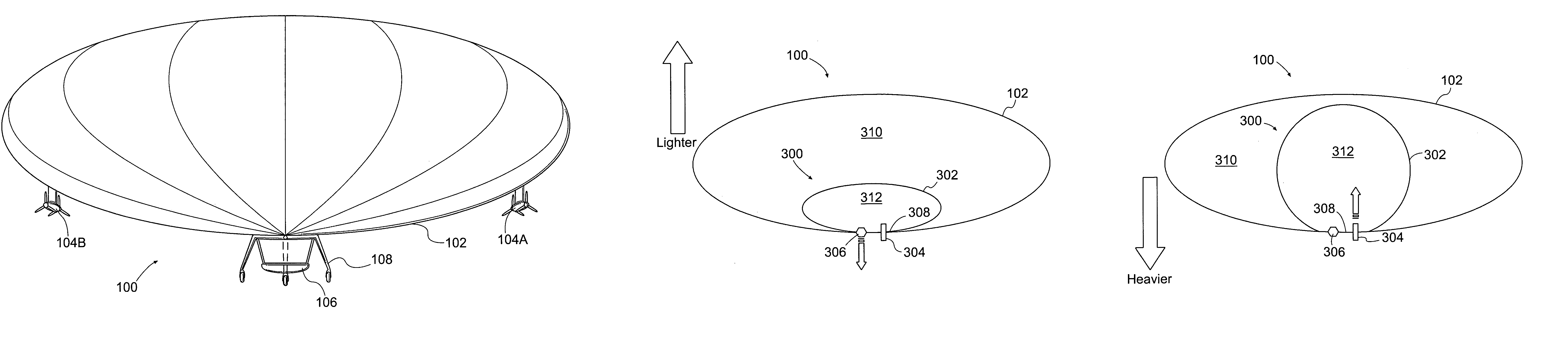 Systems for actively controlling the aerostatic lift of an airship