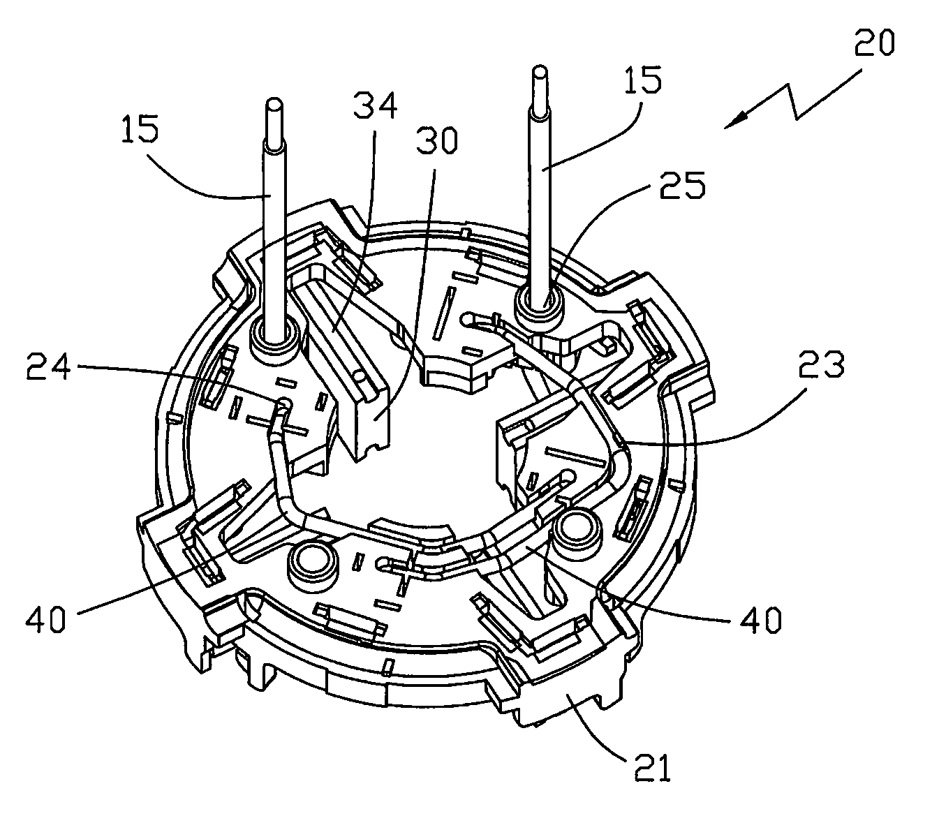 Brush gear of a motor