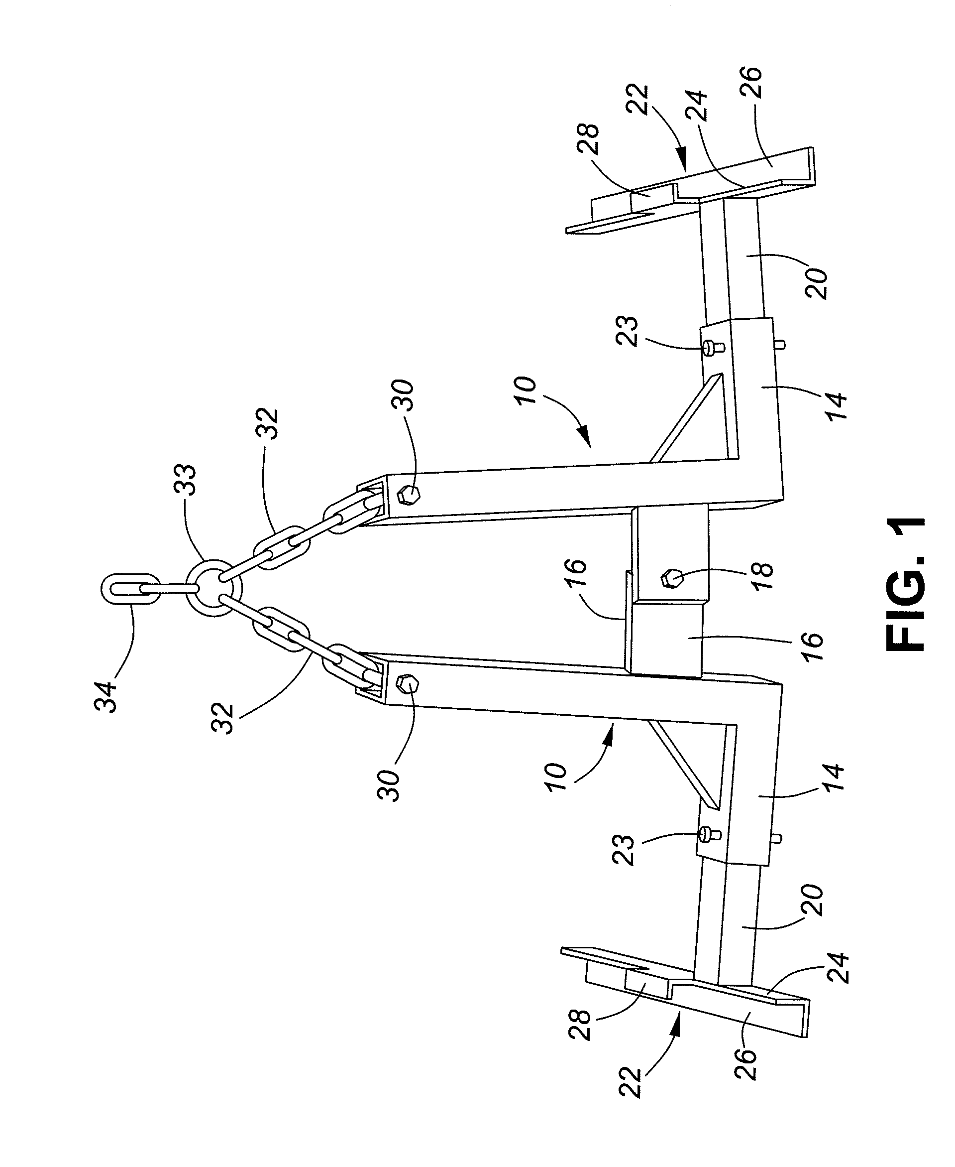 Lifting apparatus for lifting hollow frames such as manhole or catchment basin frames