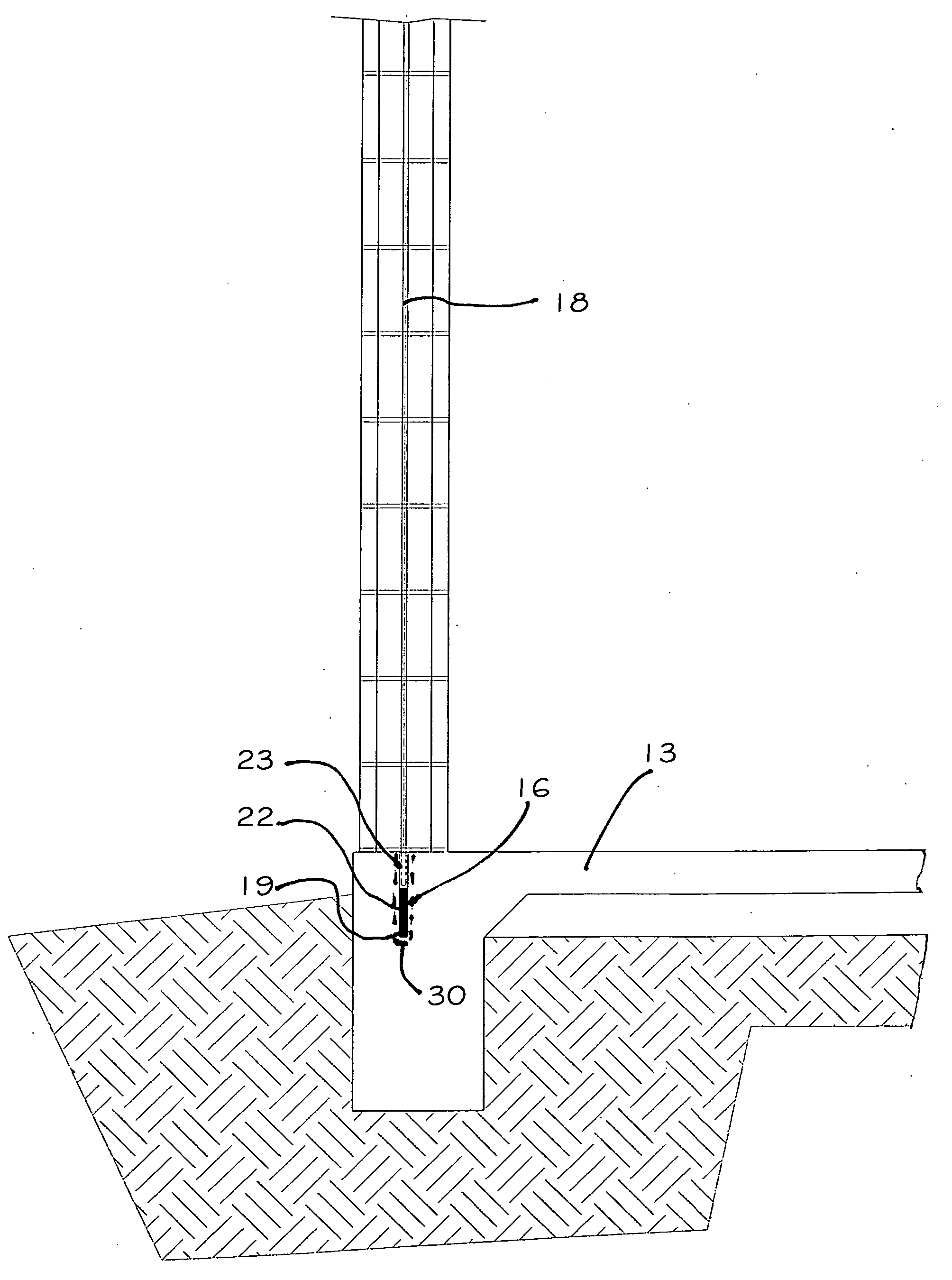 Masonry wall tension device and method for installing same