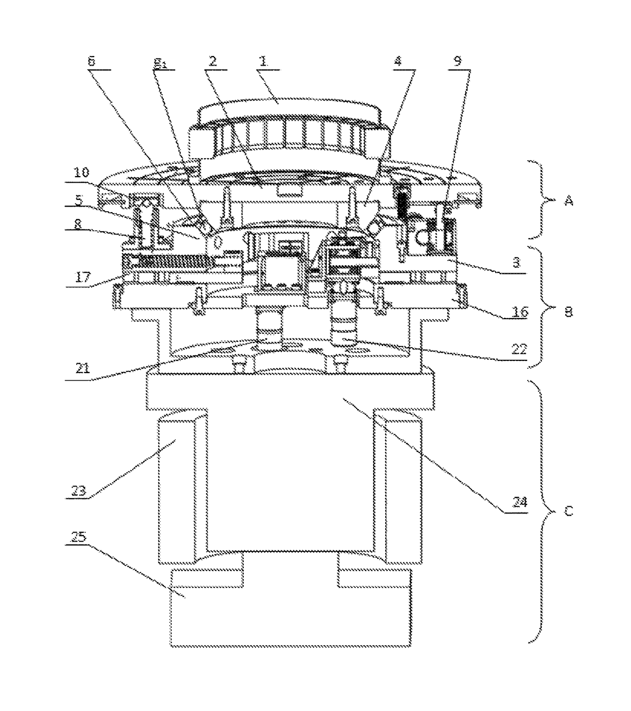 Five-degree-of-freedom adjustment and positioning method and apparatus for assembly/measurement of rotor and stator of aircraft engine