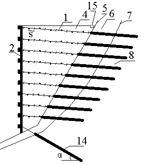 Anchor rod sheet pile combined structure and method for reinforcing high filling body on one side of slope