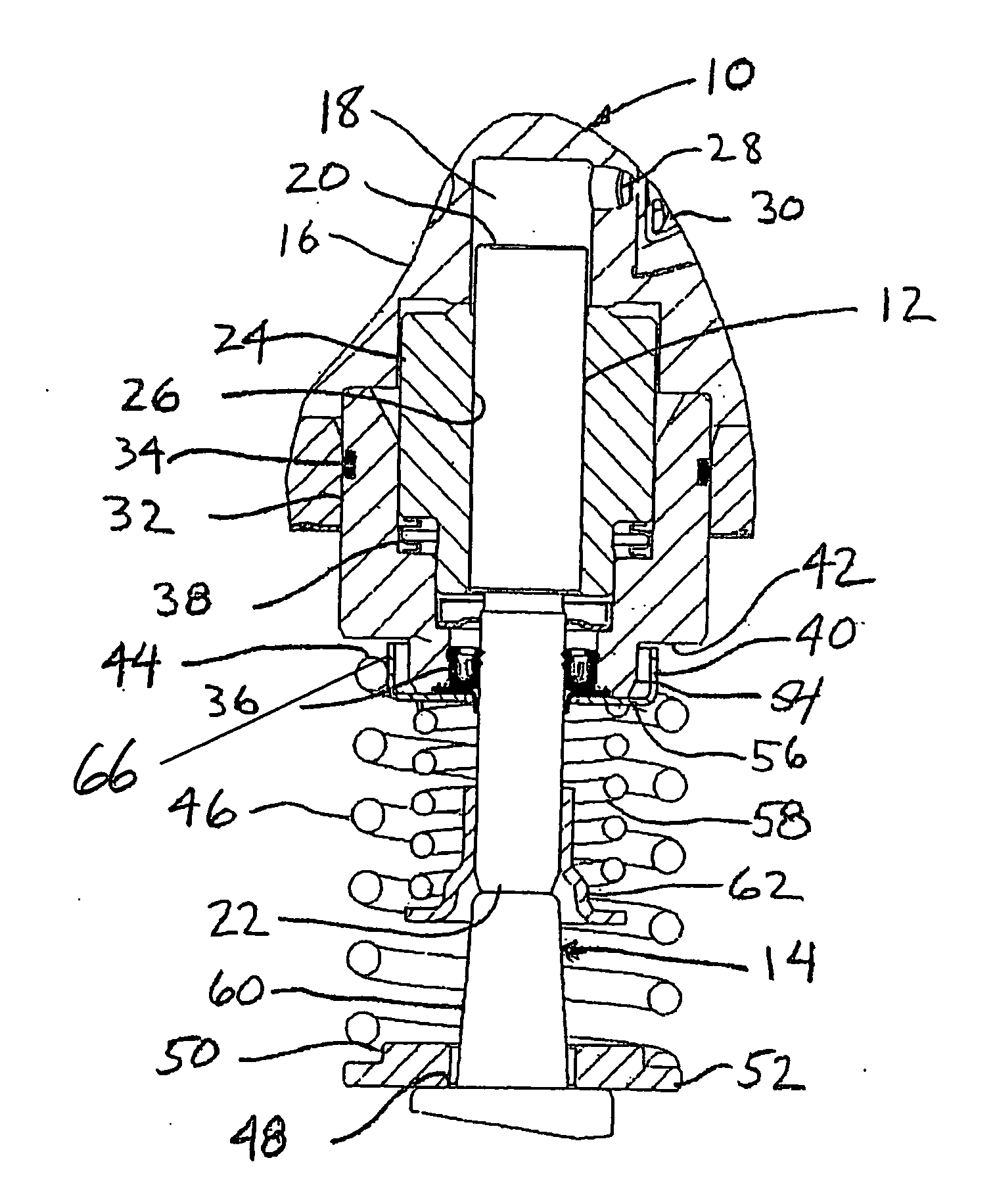 Single piston pump with dual return springs