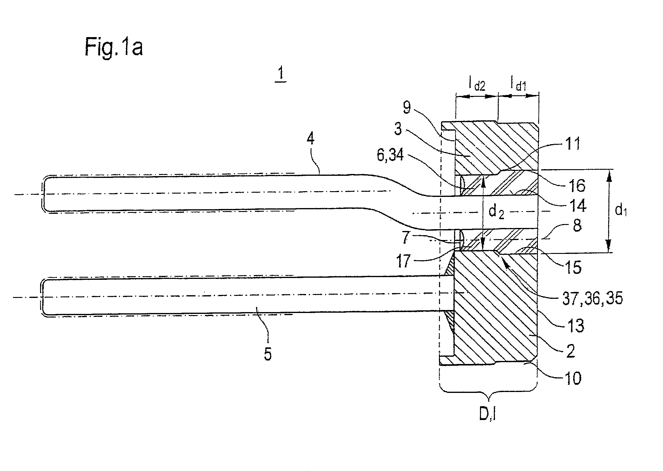 Metal-sealing material-feedthrough and utilization of the metal-sealing material feedthrough with an airbag, a belt tensioning device, and an ignition device