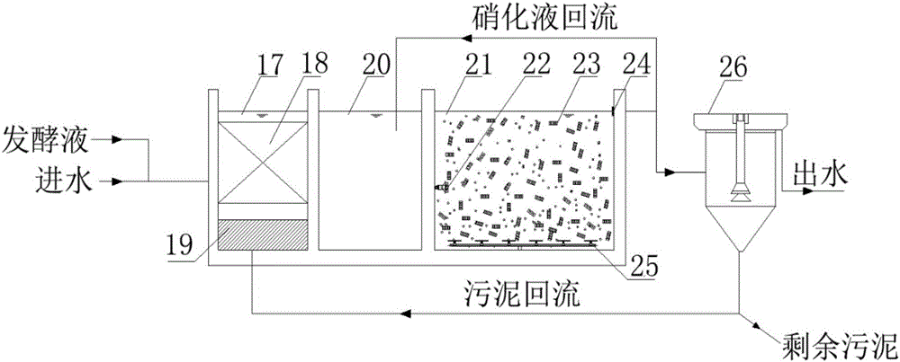 Coupling anaerobic sludge acidogenesis mud-film two-phase composite A/A/O system and technology