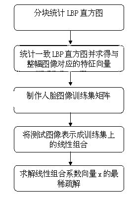 Single-training sample face recognition method based on blocking consistency LBP (Local Binary Pattern) and sparse coding