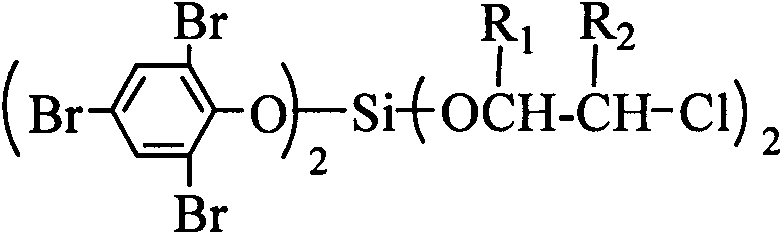 2-(3-broMopropoxy)-2(2-dicholoropropoxy) silane compound used as fire retardant and preparation method thereof