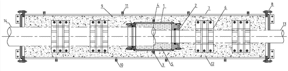 Plugging device and plugging method for annular space of submarine double-layer oil conveying pipe