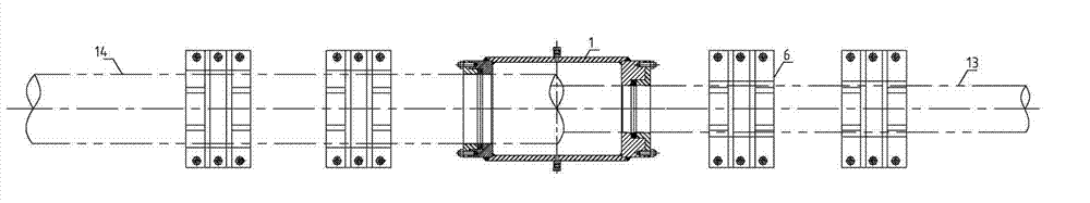 Plugging device and plugging method for annular space of submarine double-layer oil conveying pipe