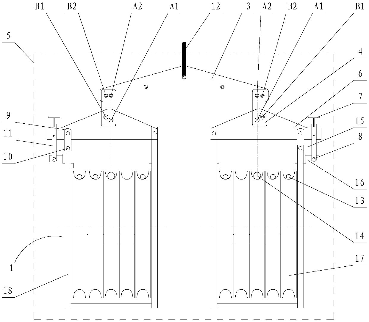 A self-balancing pay-off block and traction plate for tension stringing