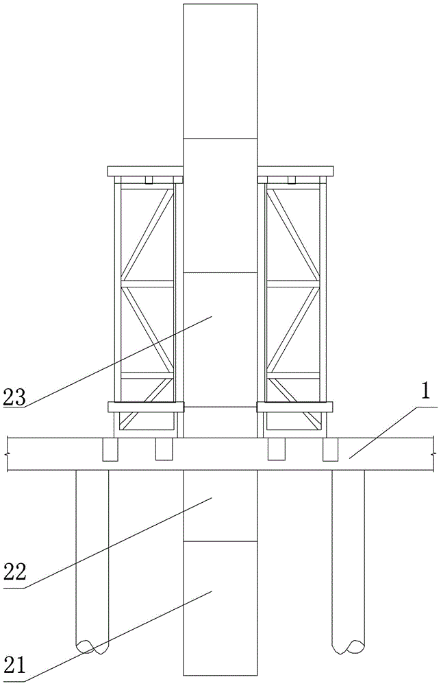 Demoulding structure of steel casing for bored pile at deepwater area