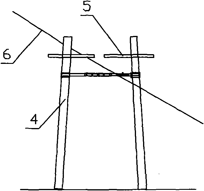 Temporary cross arm for replacing linear cement poles and application method thereof