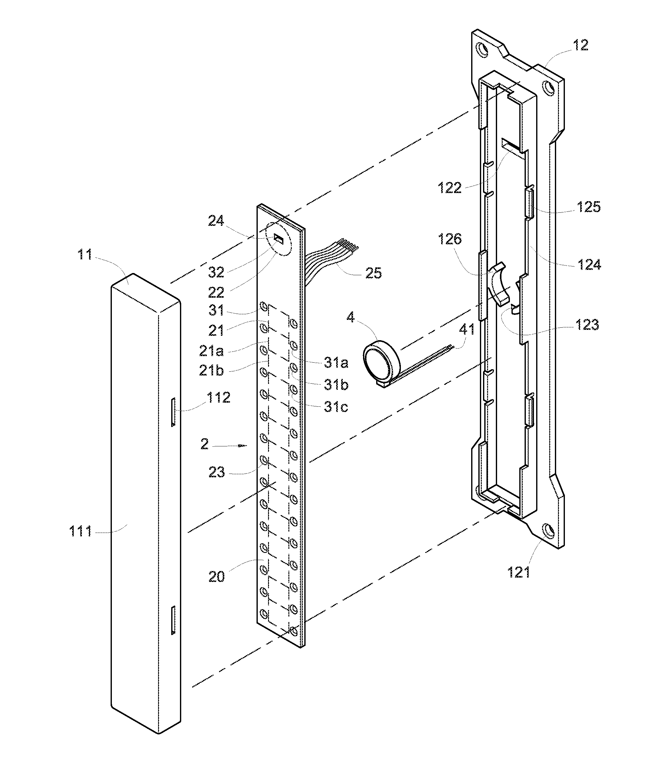 Photoelectric touch-sensitive linear adjustment switch for an electric appliance