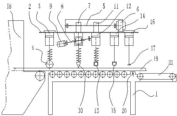 Automatic down-cutting device for optical glass sheet