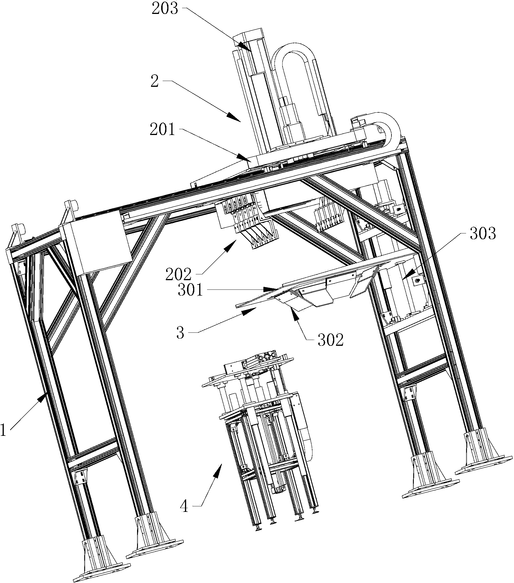 Packing device of battery packaging line