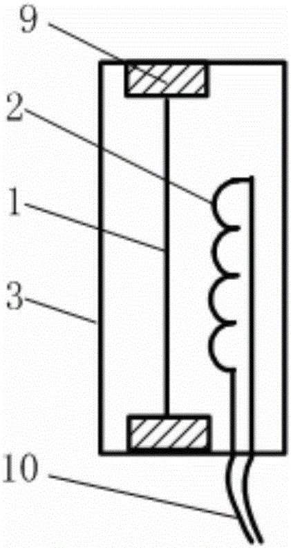 Composite vibrating wire sensor device for displacement measurement of three directions