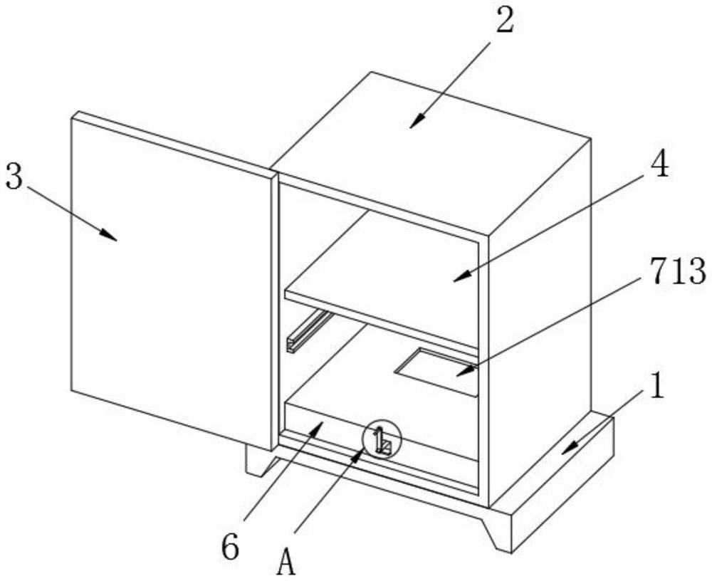 Concealed rotary storage system based on multifunctional cabinet body and storage method