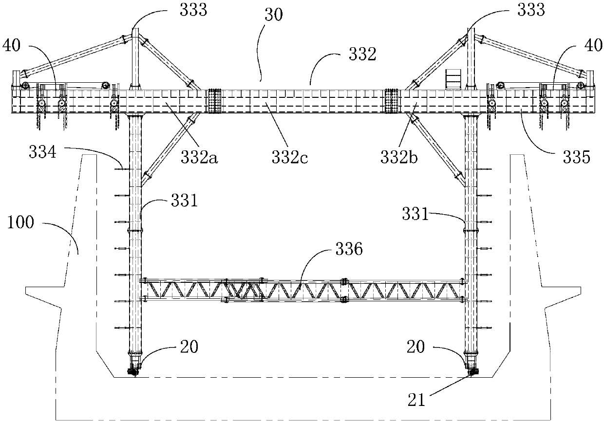 Adjusting type light movable formwork support and steel formwork capable of guaranteeing tightness of joint of new concrete and old concrete of lock chamber